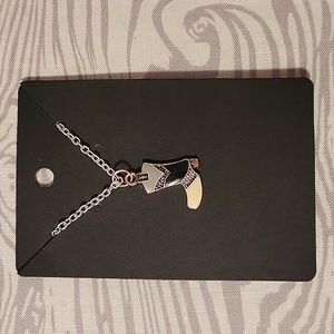 20" Black Boot Charm Necklace